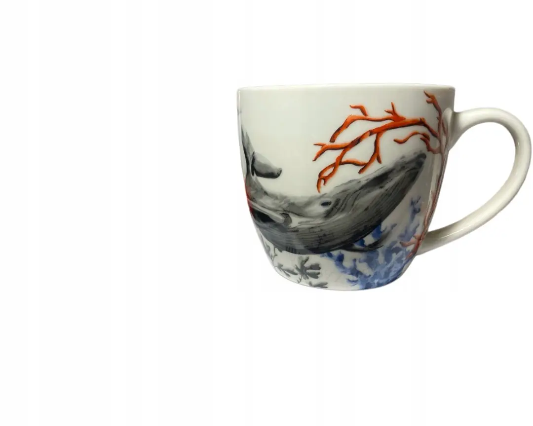 Duo Seaside Whale Mokka Mok 460ml - Crème-wit