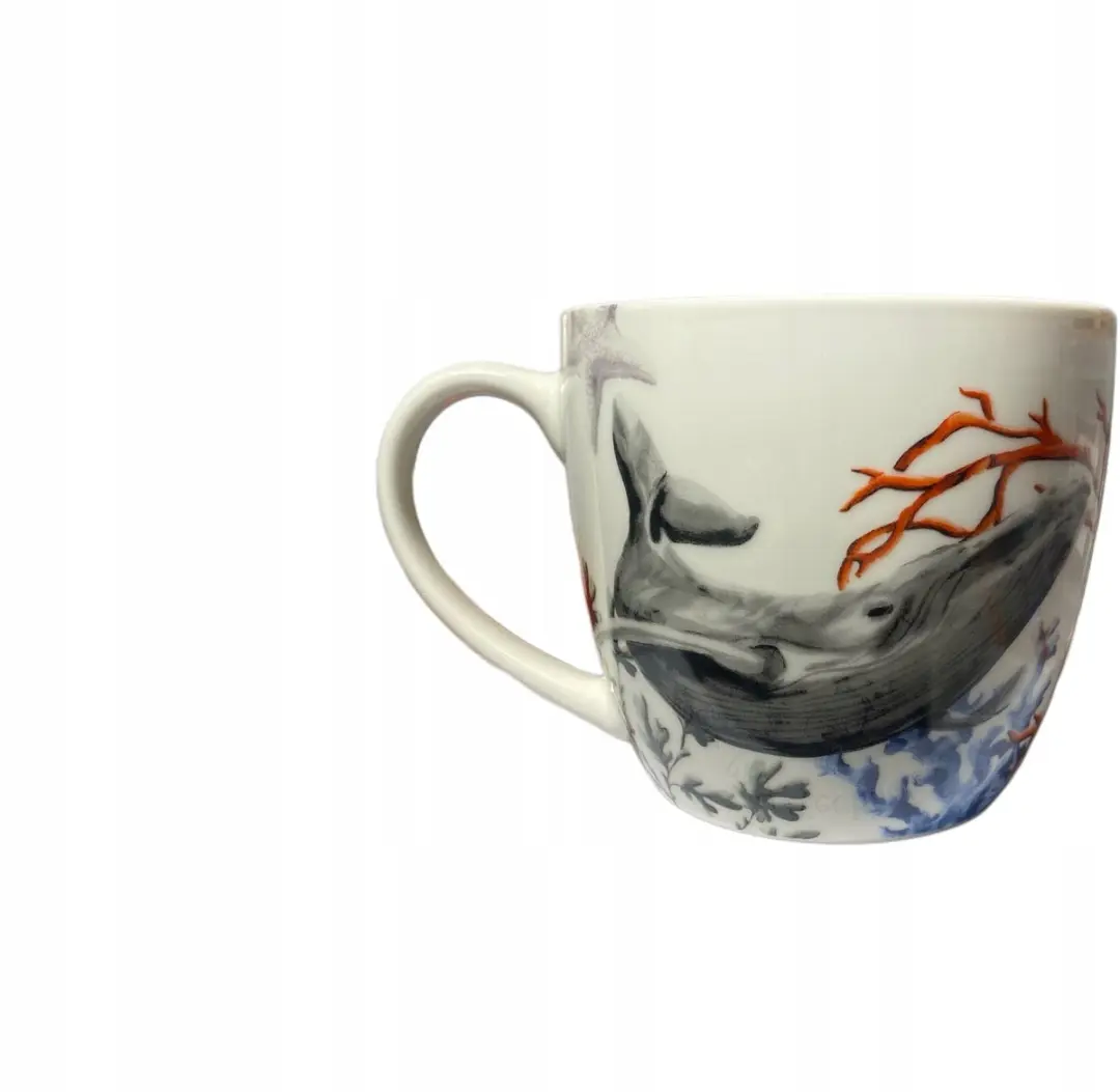Duo Seaside Whale Mokka Mok 460ml - Crème-wit
