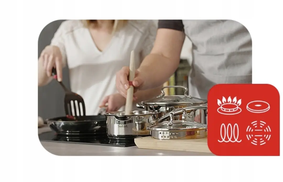Tefal Duetto+ Pannenset 7-delig - Inductie - Ø20cm - Zilver - afbeelding 4 van 5