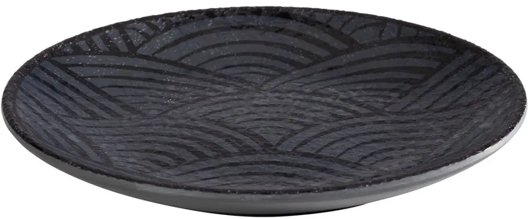 APS 84907 Bord Dark Wave - Ø14,5cm - Melamine - Zwart