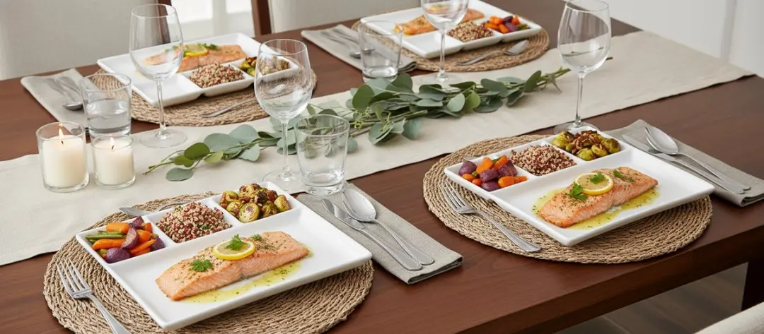 Cookinglife Gourmetborden 4 Vakken - 26x20cm - 4 Stuks