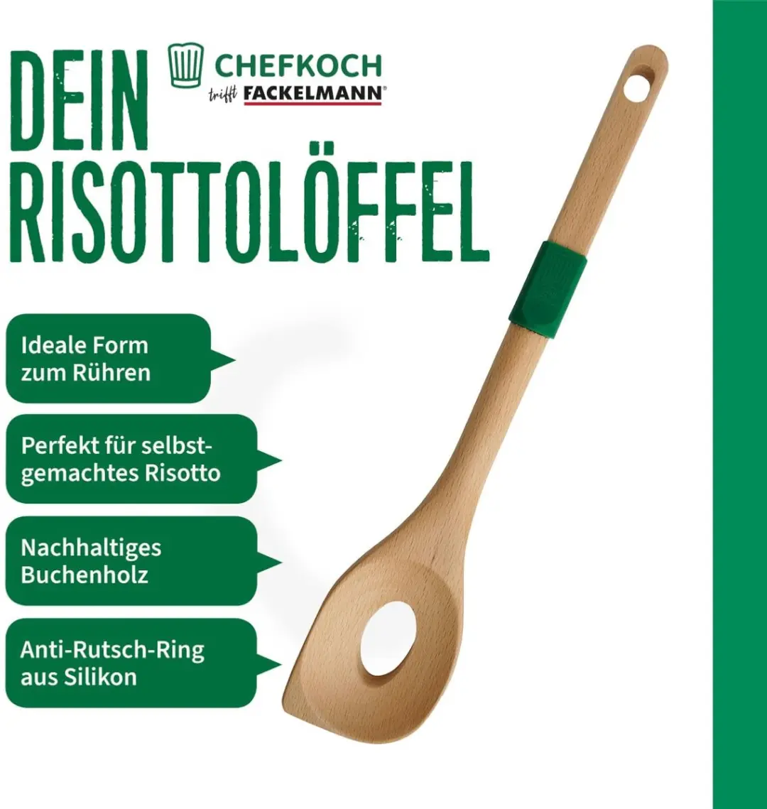 Fackelmann Chefkoch Risottolepel Beukenhout 31,6x6,2cm