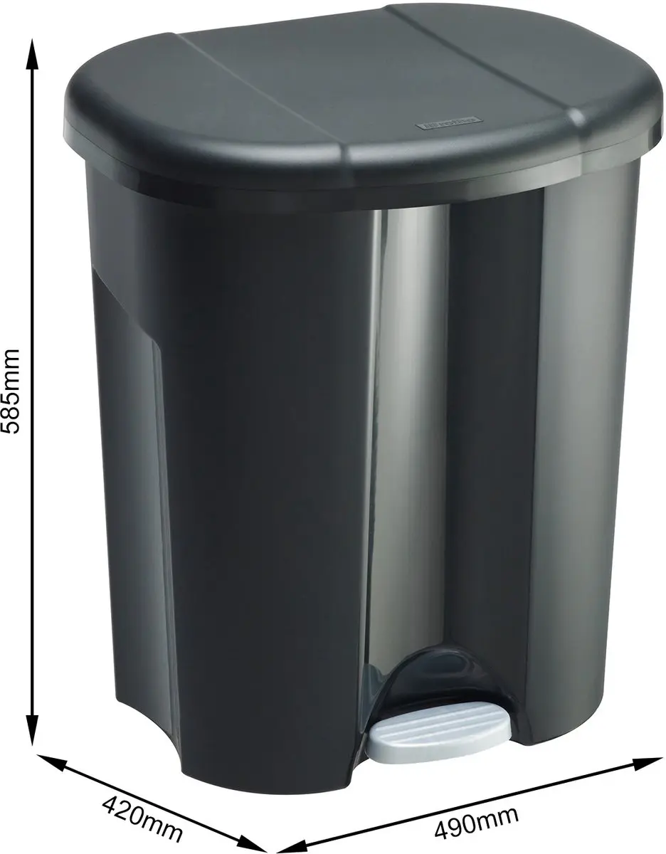 Rotho Trio Afvalscheider 10L/15L/15L - 2 Vakken - Zwart