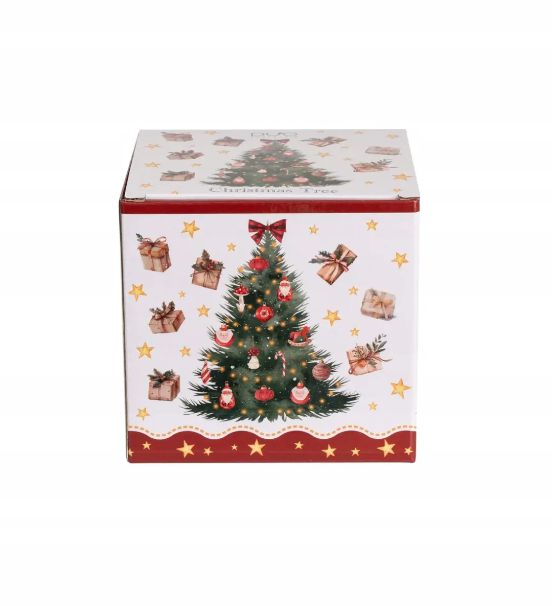 Duo Kerstmok Christmas Tree 3 - 650ml - Crème/Rood/ Groen/Goud