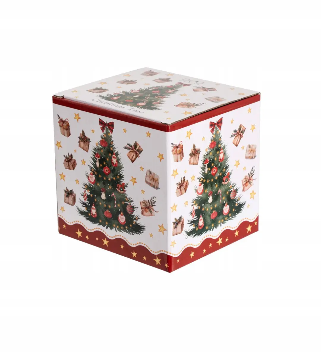 Duo Kerstmok Christmas Tree 3 - 650ml - Crème/Rood/ Groen/Goud