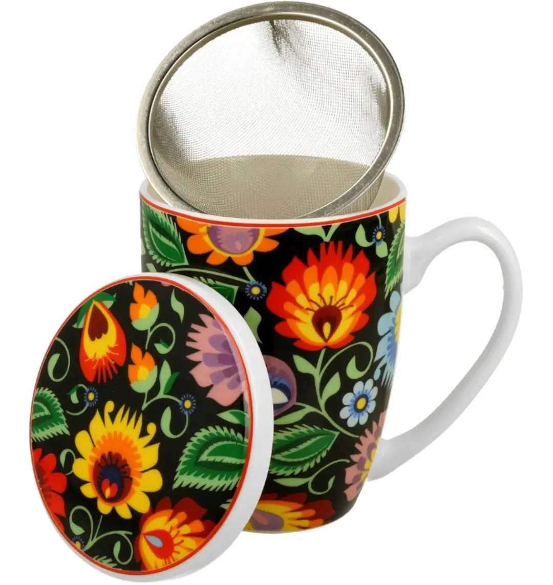 Duo Porseleinen Theemok met Infuser 380ml - Multicolor