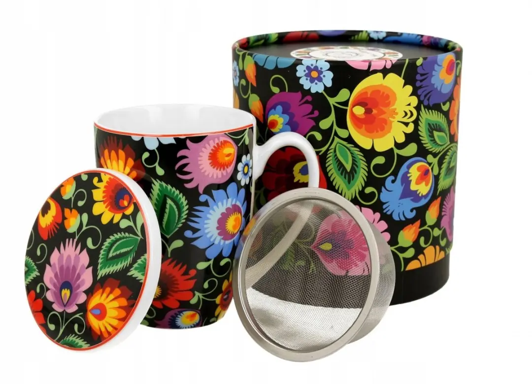 Duo Porseleinen Theemok met Infuser 380ml - Multicolor
