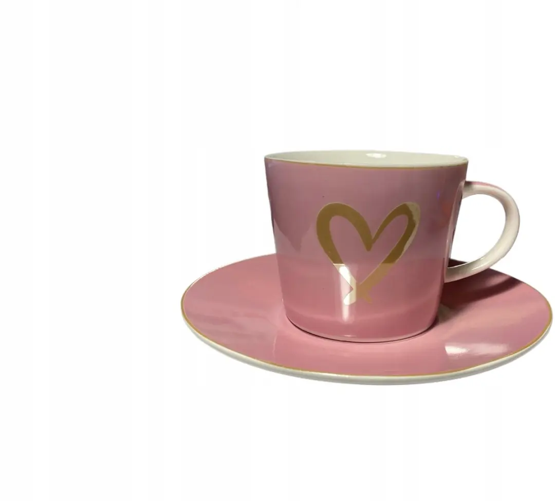 Duo Roze Kop en Schotel met Gouden Hartje