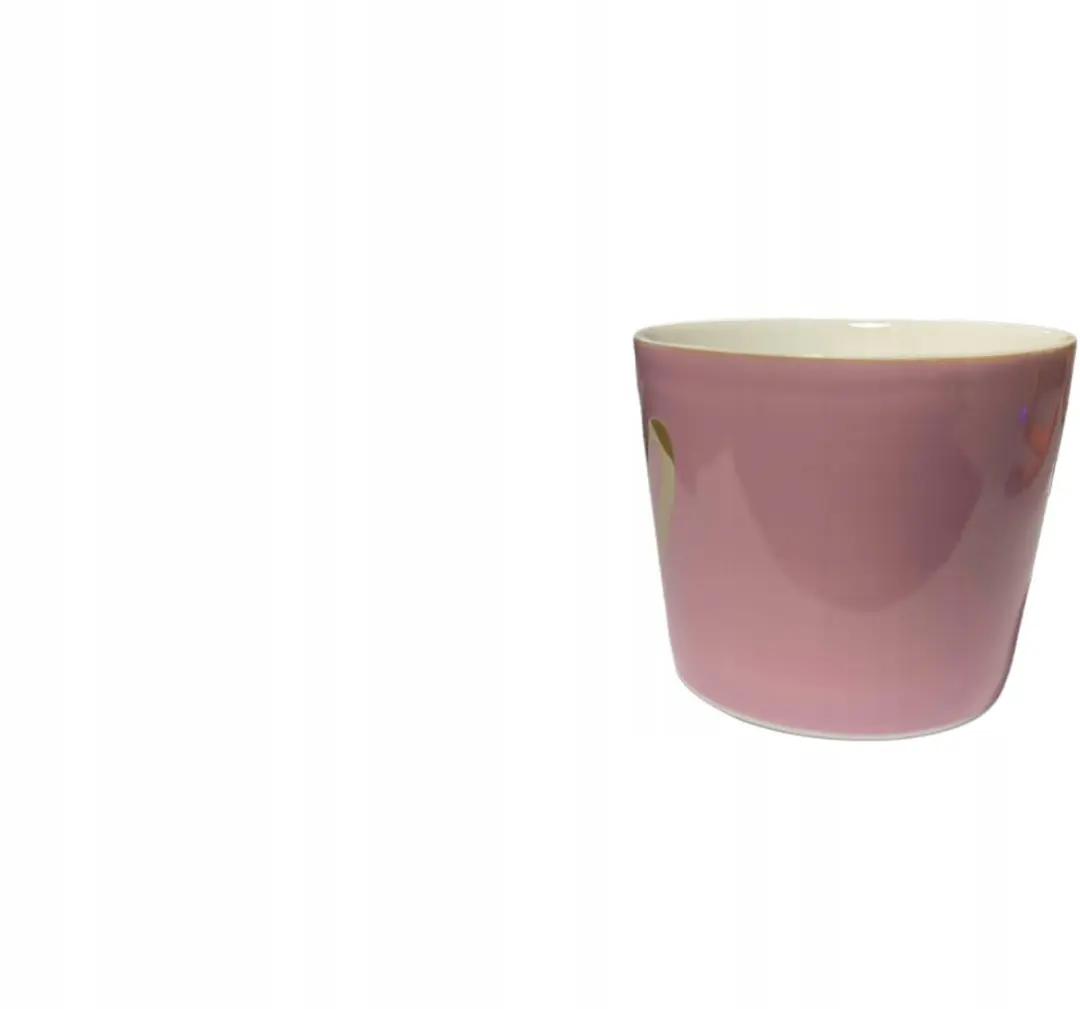 Duo Roze Kop en Schotel met Gouden Hartje - New Bone China - 2 Stuks