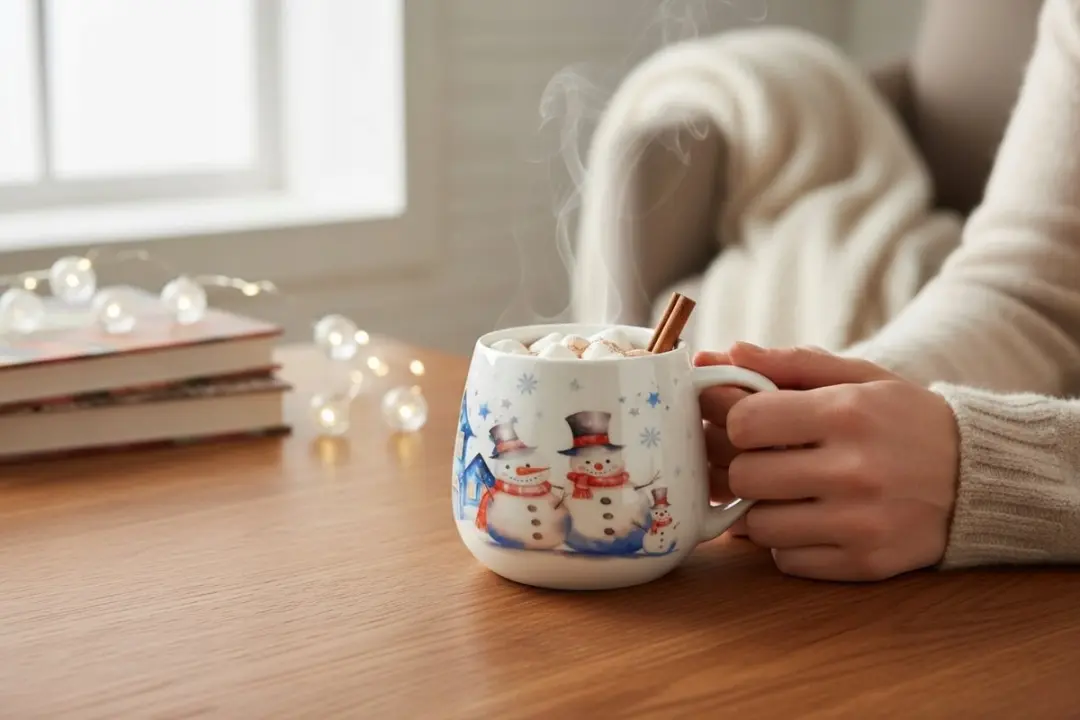 Duo Mok 430ml SNOWMAN - Crèmewit