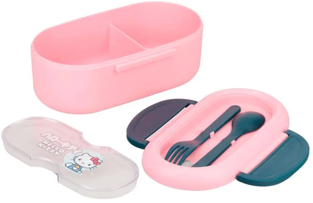 Paladone Hello Kitty Bento Box - Roze - 3-delig met bestek