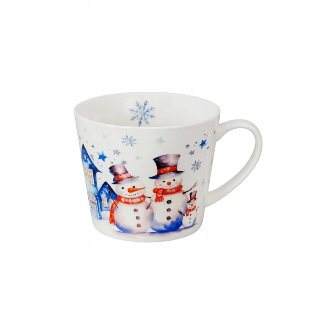Duo Porseleinen Kerstmok Sneeuwpop 600ml - White