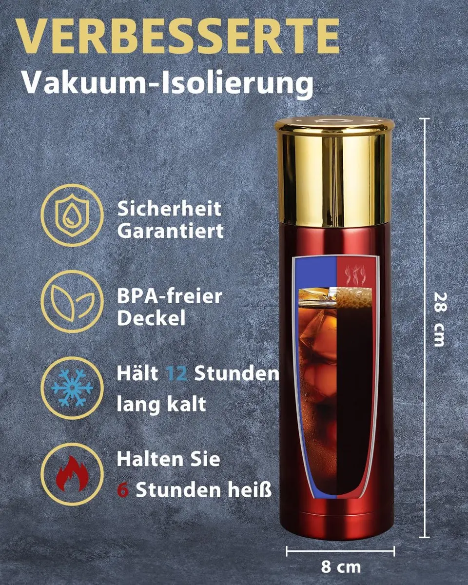 Hunter Drinkfles Roestvrij Staal 750ml - Rood - afbeelding 3 van 6