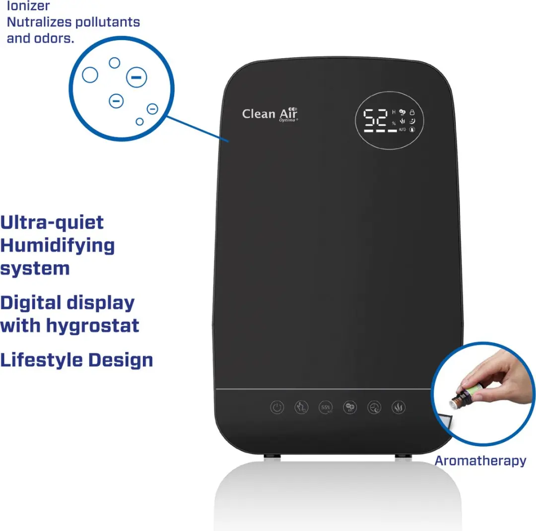 Clean Air Optima CA-606B Luchtbevochtiger - 5,5L - 65m² - Zwart