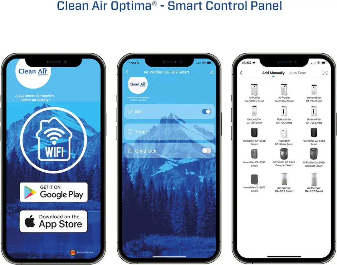 Clean Air Optima CA-507 Smart Luchtreiniger - 32W - 20m² - Lichtgrijs/Wit