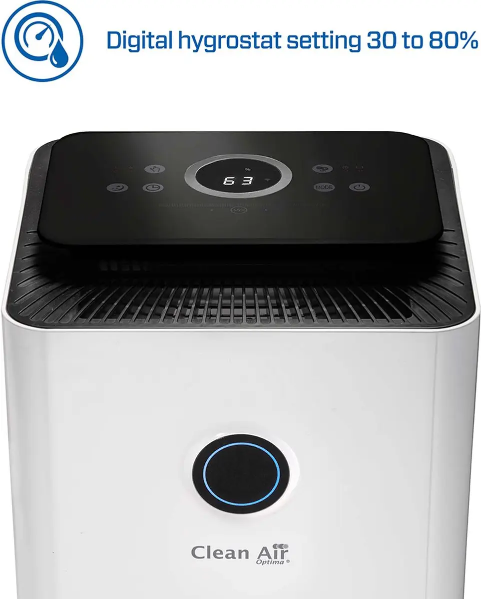 Clean Air Optima CA-704 Smart Luchtontvochtiger/Luchtreiniger 10L/dag - Wit/Zwart