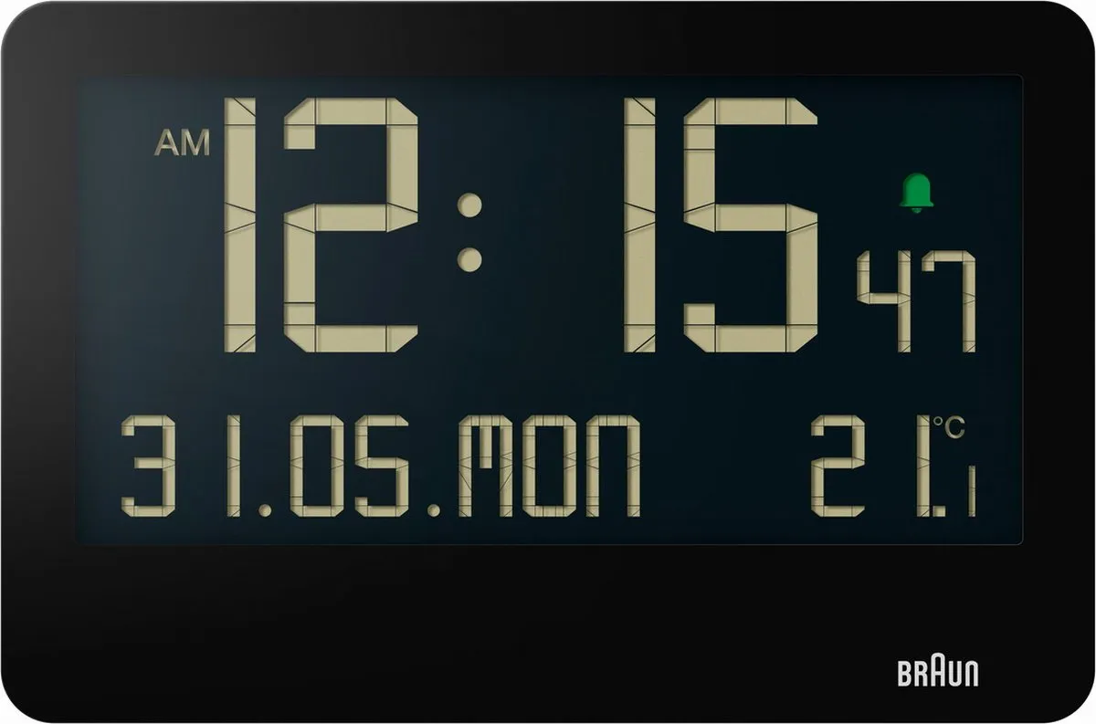 Braun BC14B Wandklok Digitaal - Zwart