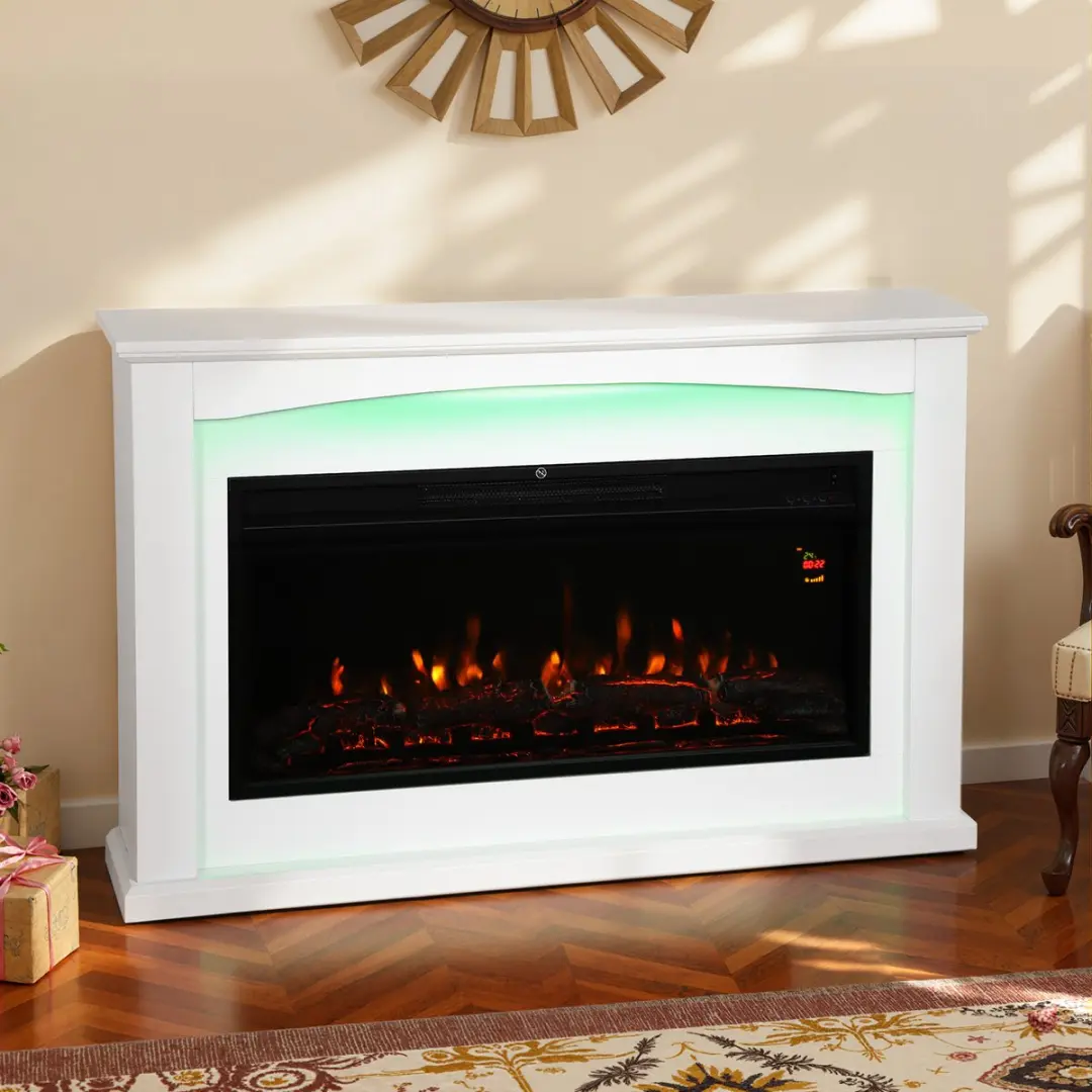 Homcom Elektrische Haard HOMCOM-Elektrische Haard 1000W - 121x25x77cm - Wit