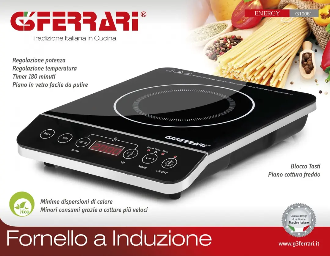 G3 Ferrari G10061 Inductiekookplaat 1 Zone - 2000W - Zwart