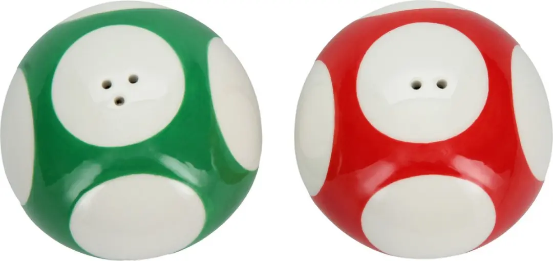 Paladone Super Mario Mushroom PP13410NN Peper- en Zoutstel - Groen/Rood/Wit