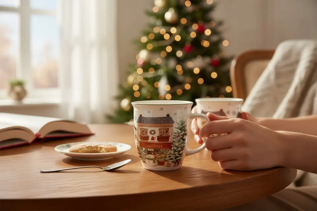 Duo Mok 650ml Kerstcollectie - Crèmekleurig