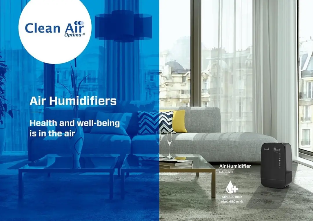 Clean Air Optima CA-607B Smart Luchtbevochtiger - 5,5L - 65m² - Zwart