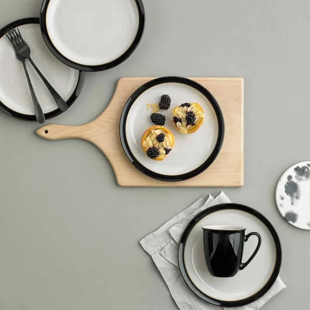 Denby Elements 406048905 Bordenset - 4 Stuks - Zwart/Wit