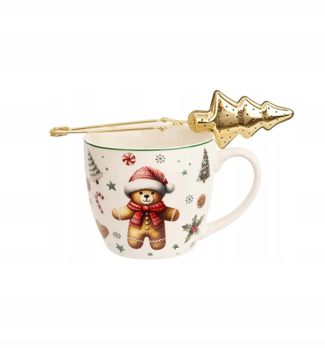 Duo Kerst Mok met Zeef 450ml - Multicolor