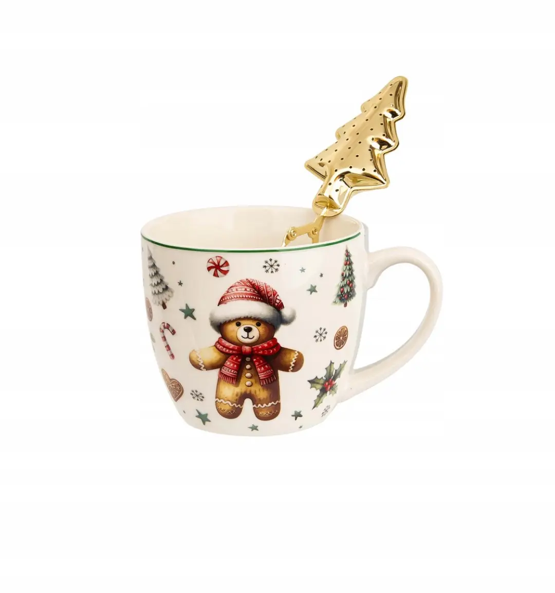 Duo Kerst Mok met Zeef 450ml - Multicolor