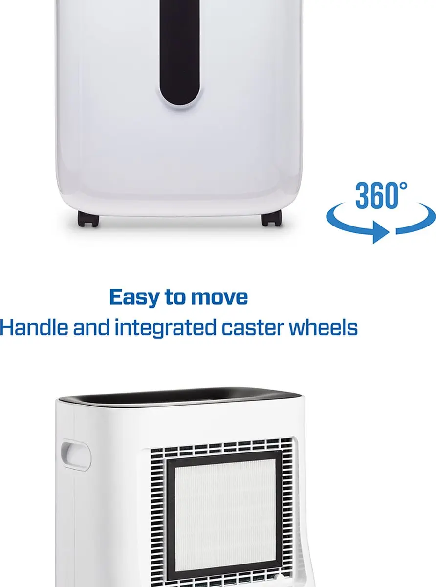 Clean Air Optima CA-708 Smart Luchtontvochtiger/Luchtreiniger 25L/dag - 330W - Ivoorwit/Zwart
