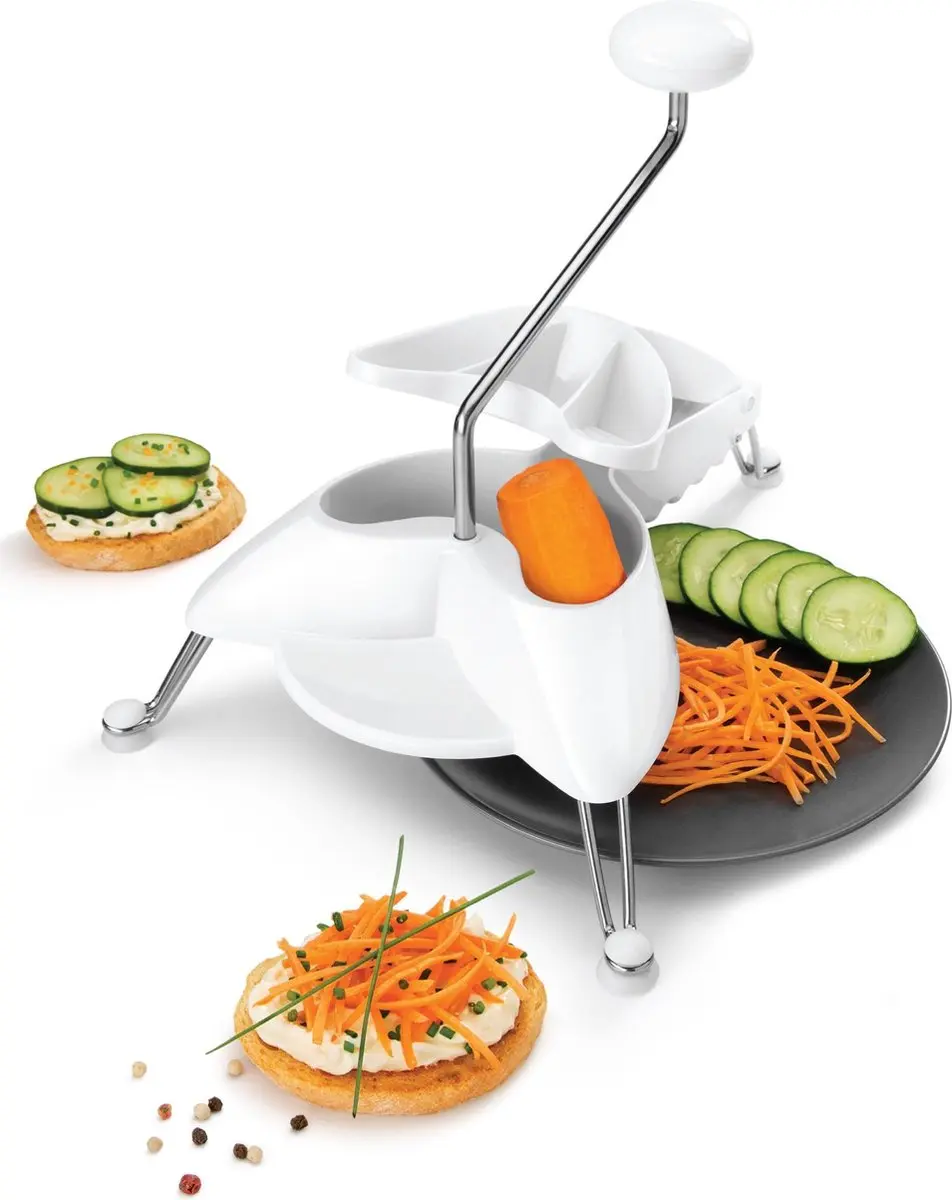 Metaltex Groentesnijder 251620 - 3 Roestvrijstalen Raspen - Wit