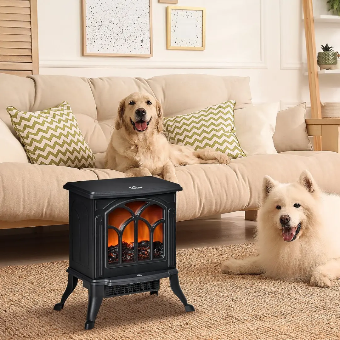 Homcom Elektrische Haard 820-282V90BK - 1500W - 2 Warmtestanden