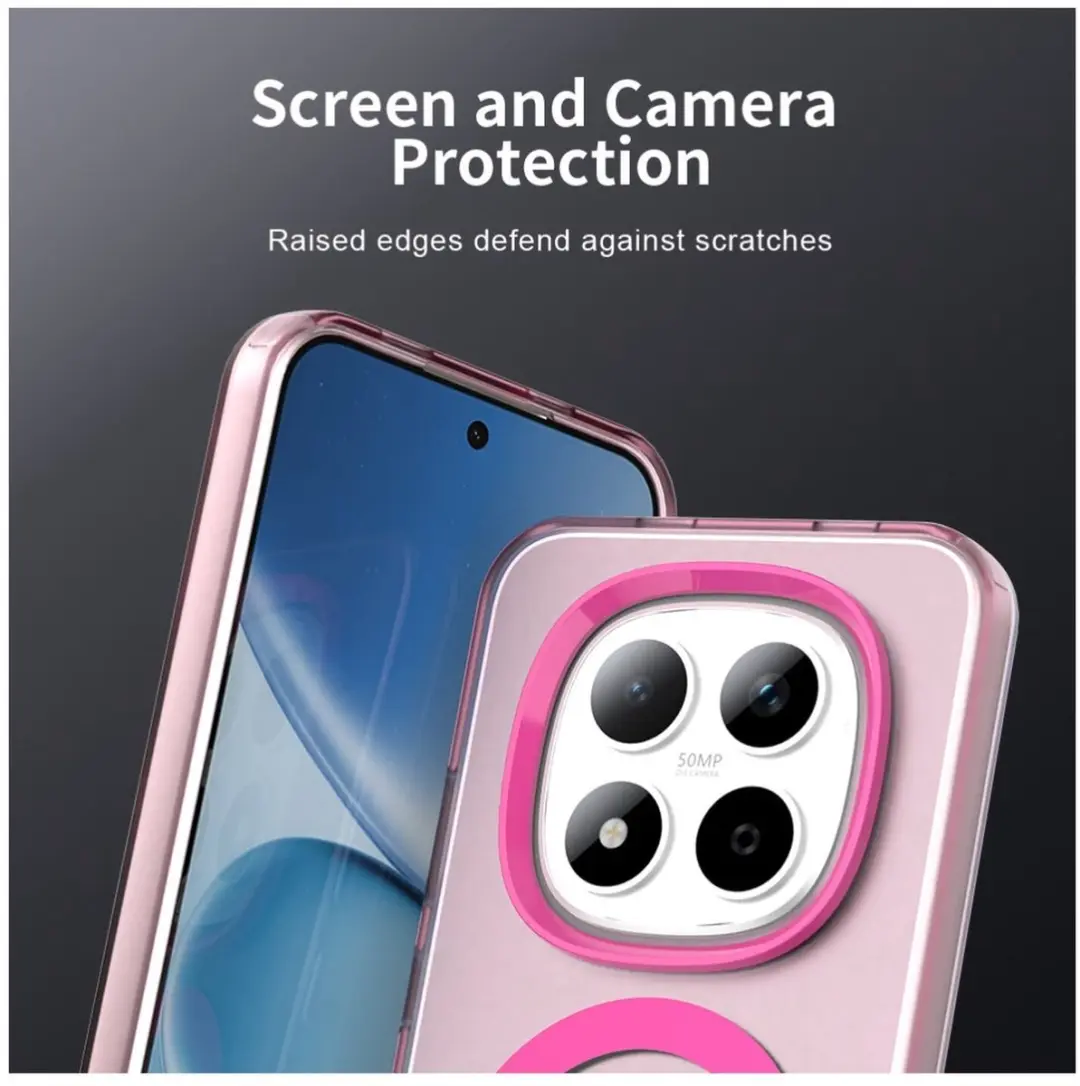 Selected MagSafe Backcover Xiaomi Redmi Note 15 Pro 5G - Roze & Transparant