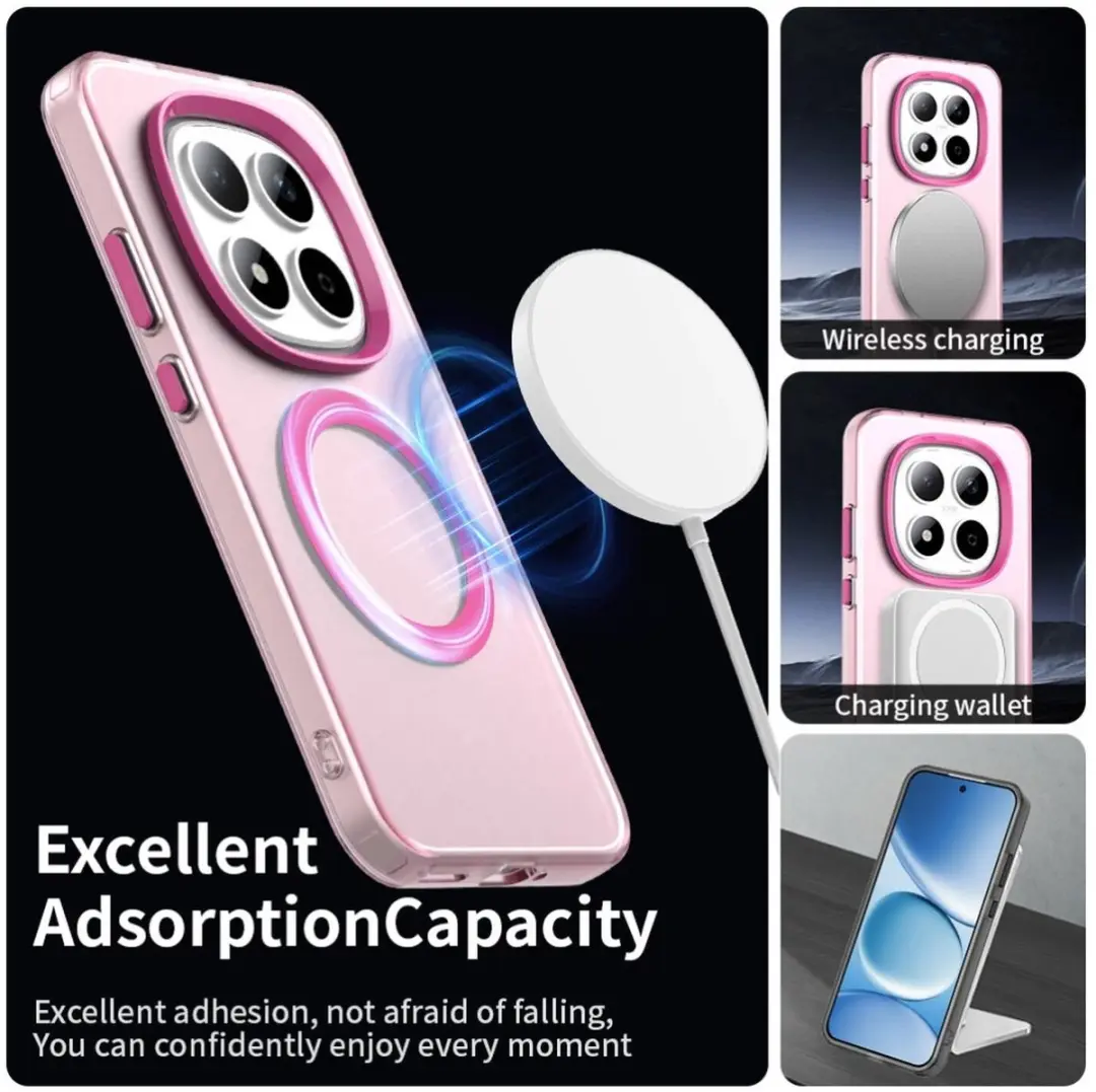 Selected MagSafe Backcover Xiaomi Redmi Note 15 Pro 5G - Roze & Transparant