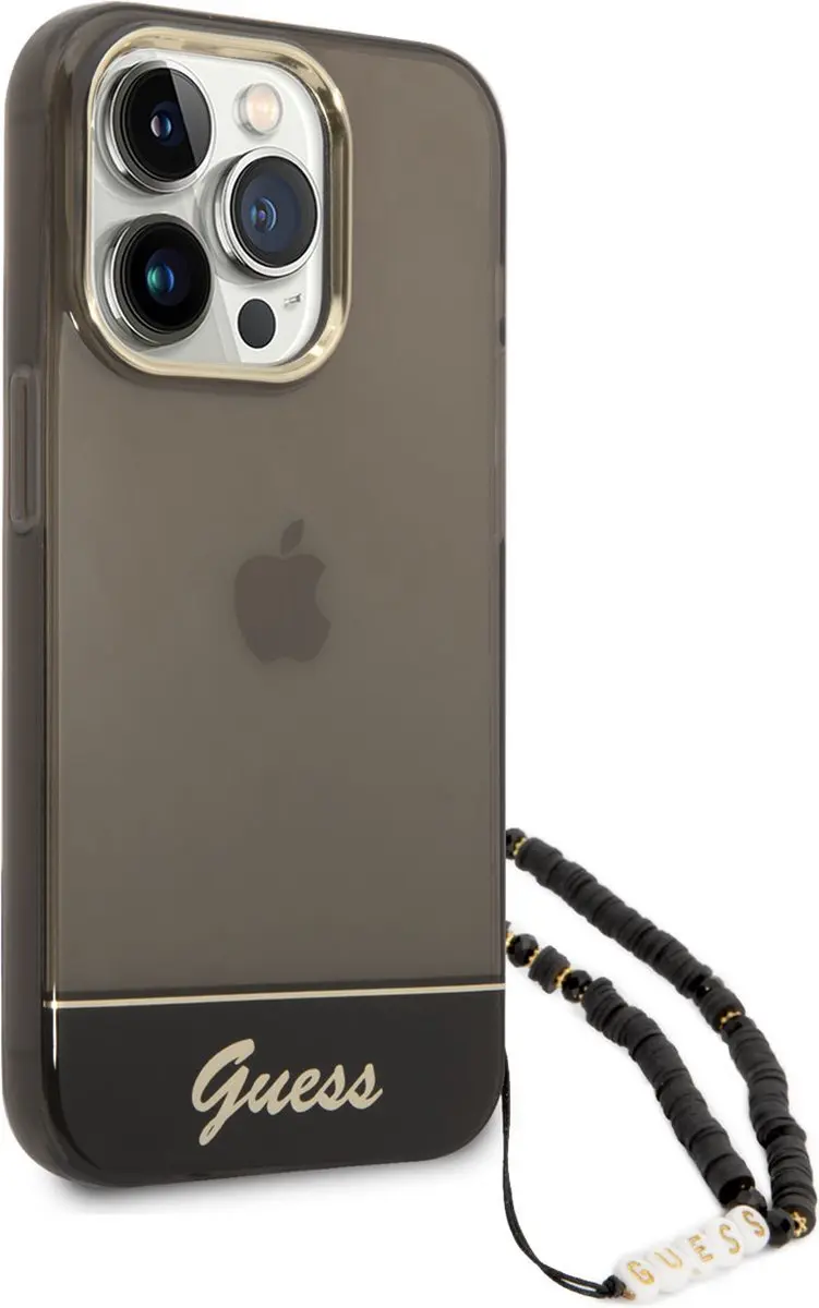 Guess Hoesje iPhone 14 Pro Max 3666339064198 - Doorzichtig - Zwart