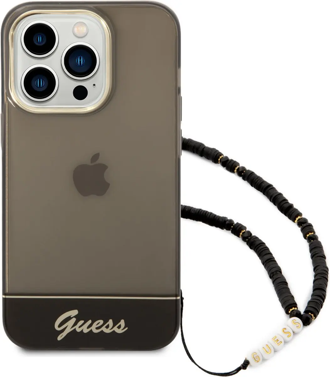 Guess Hoesje iPhone 14 Pro Max 3666339064198 - Doorzichtig - Zwart