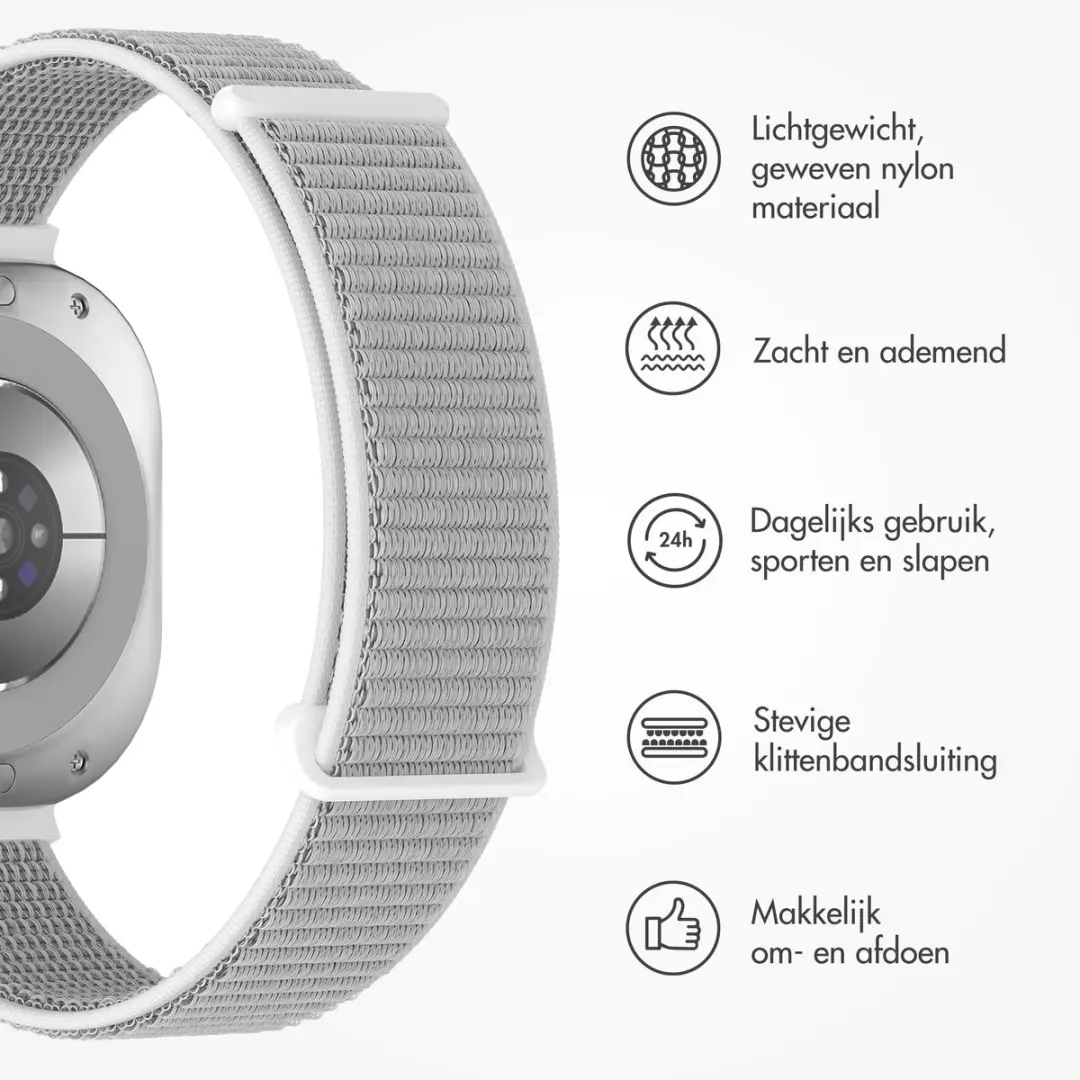imosHion Nylon Bandje Samsung Galaxy Watch Ultra - One Size - Wit