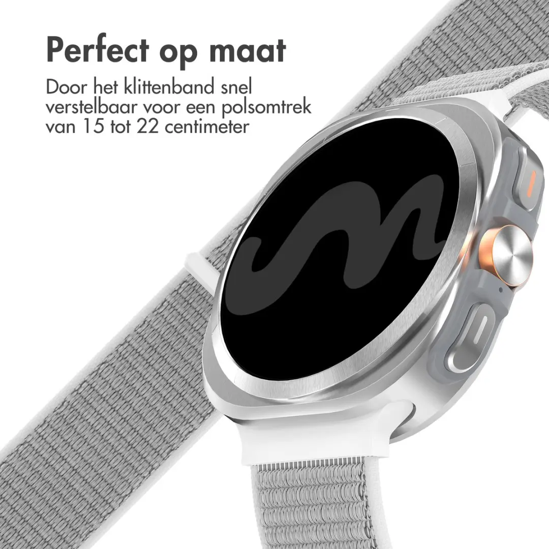 imosHion Nylon Bandje Samsung Galaxy Watch Ultra - One Size - Wit