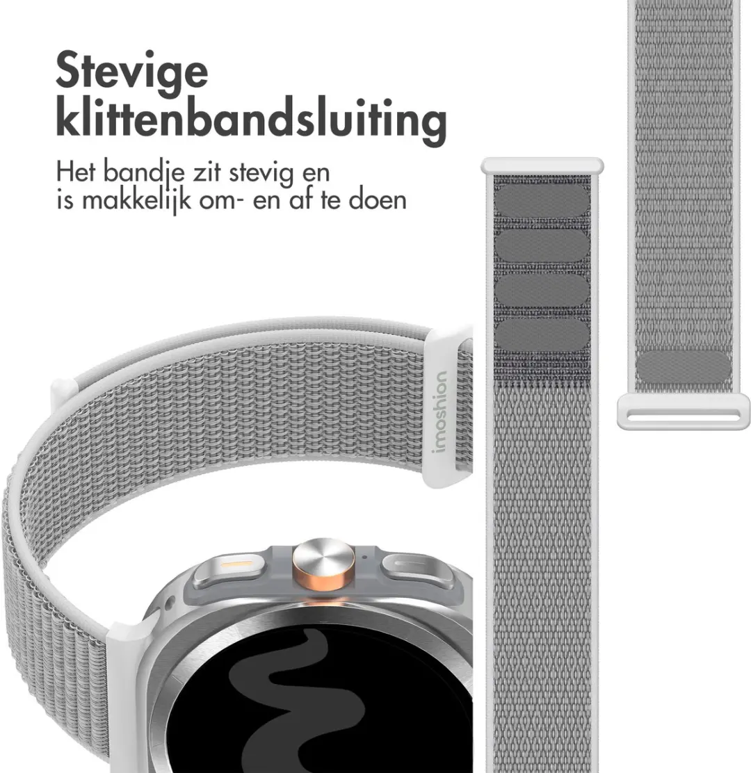 imosHion Nylon Bandje Samsung Galaxy Watch Ultra - One Size - Wit