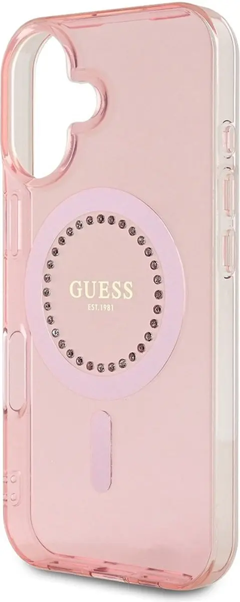 GUESS IML Hoesje iPhone 16 - Roze - MagSafe