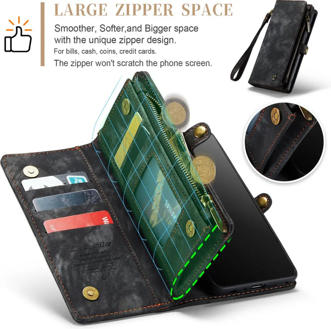 Caseme CSM-33726 Portemonnee Hoesje - Samsung Galaxy A52/A52s - 8 Pasjes - Zwart