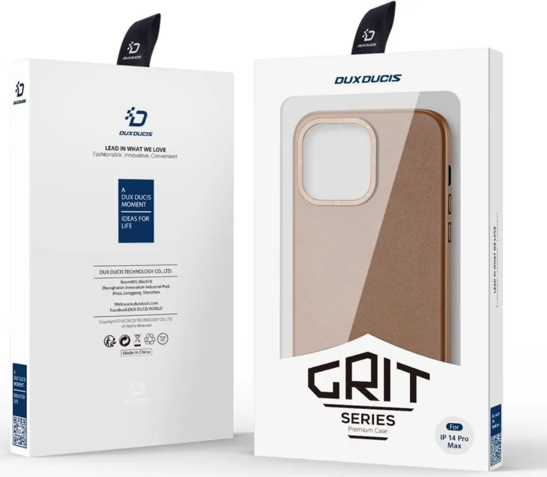 Dux Ducis Grit Apple Hoesje iPhone 14 Pro Max - Bruin - afbeelding 6 van 6