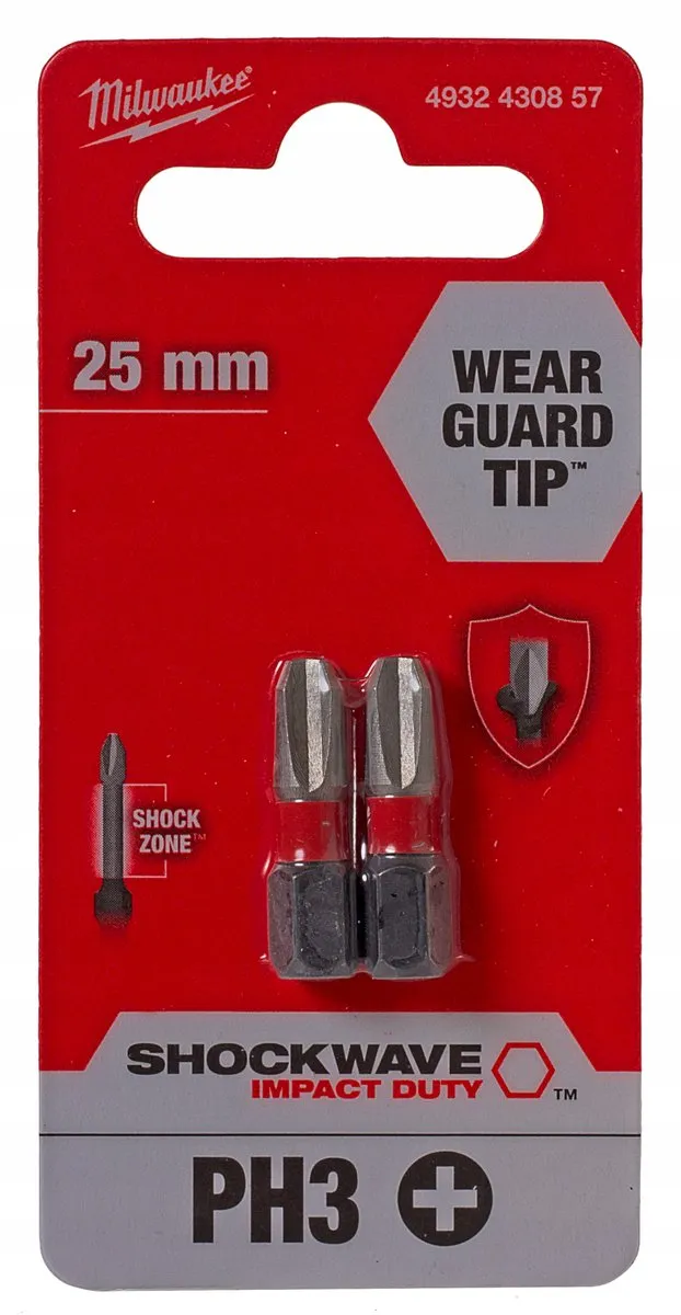 Milwaukee PH3 25mm Slagbit - 2 Stuks