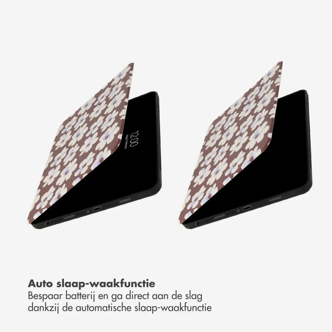 Selencia SH00098500 Tablethoes - Samsung Galaxy Tab A9/A11 Plus 11" - Choco Flower Pop - afbeelding 6 van 6