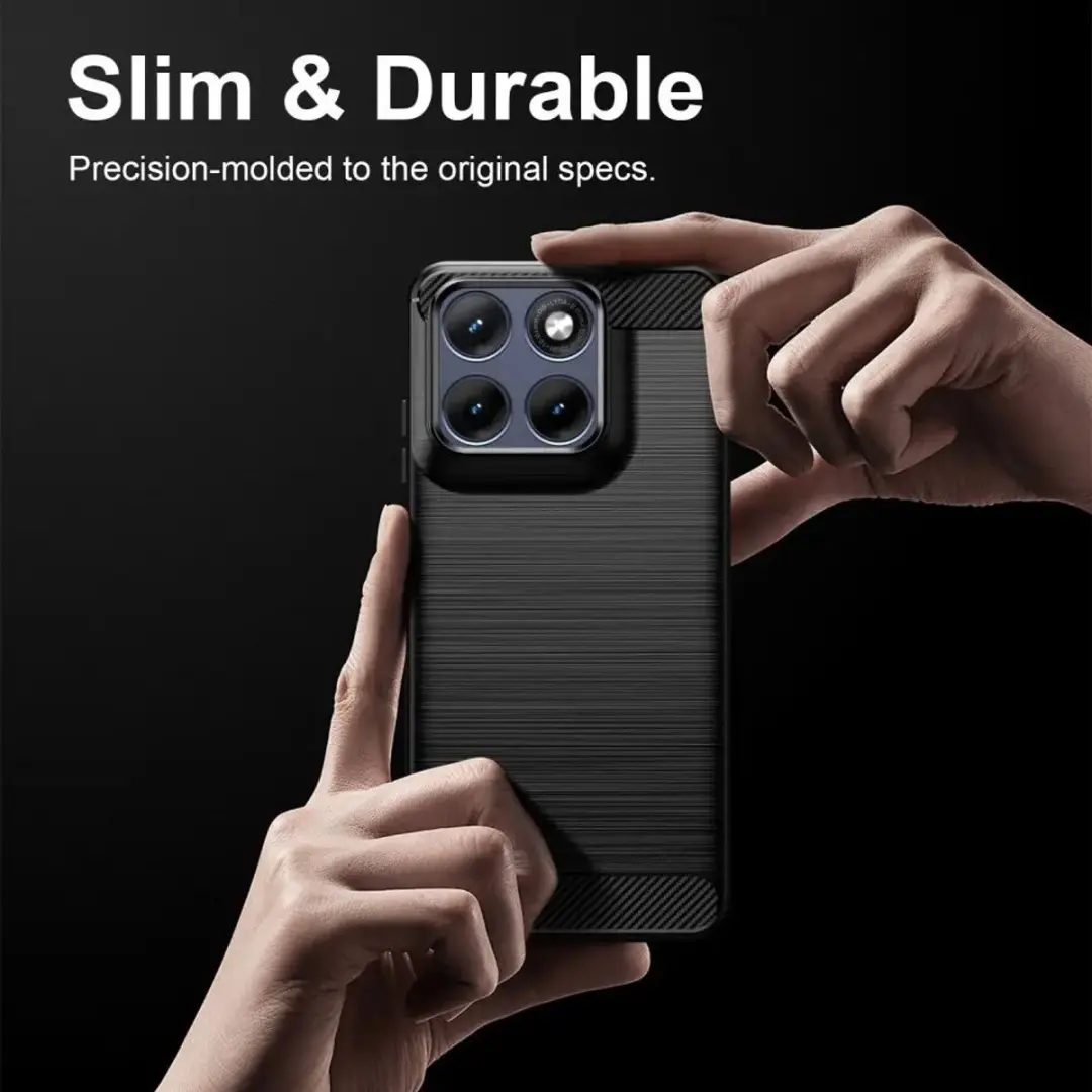 Selected Geborsteld TPU Hoesje Motorola Edge 70 Fusion - Zwart - afbeelding 6 van 6