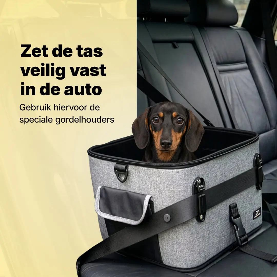 Jake and Jacky Hondenfietsmand - Max 12 kg - 25L - Grijs