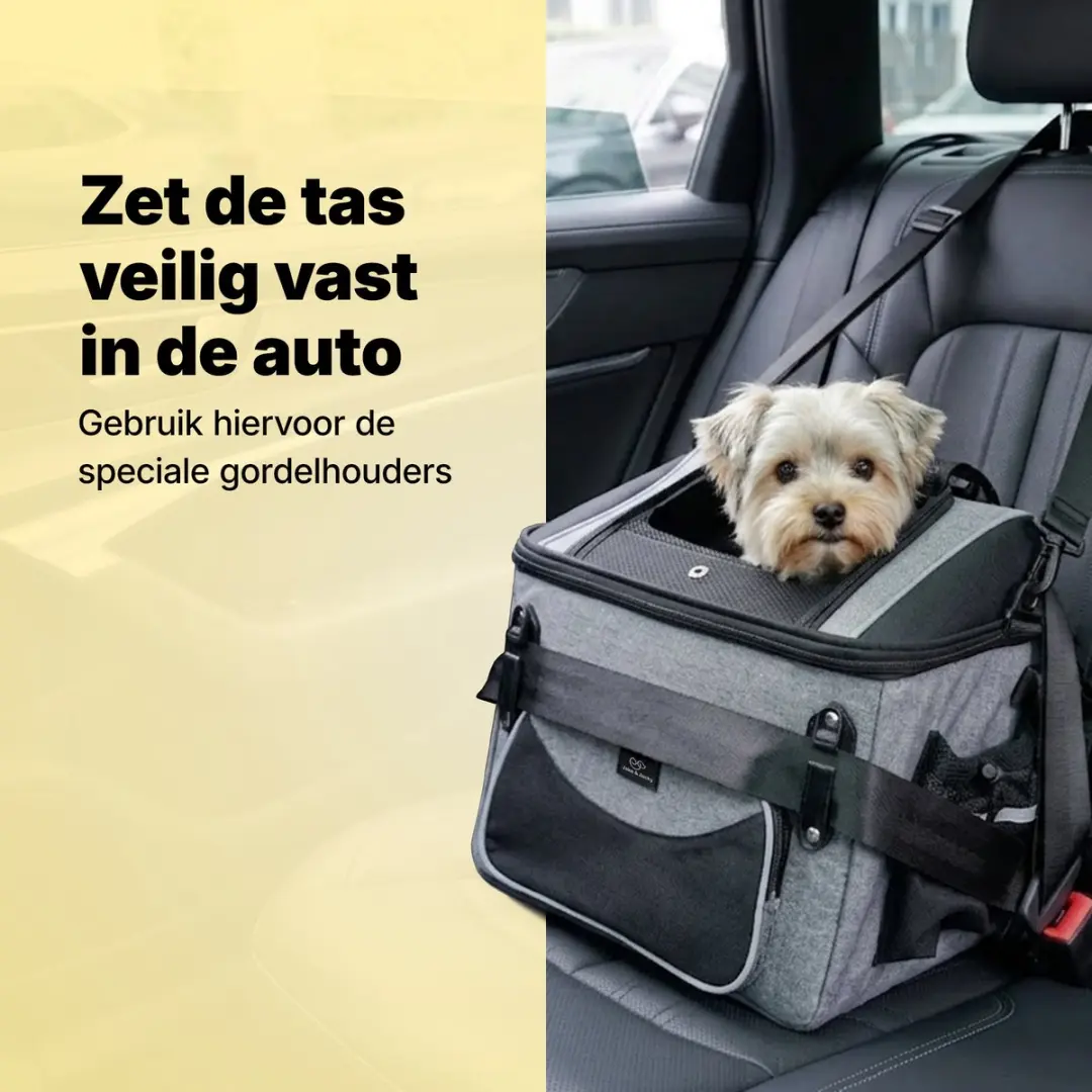 Jake and Jacky Hondenfietsmand - Max 8 kg - 39x28x34 cm - Grijs