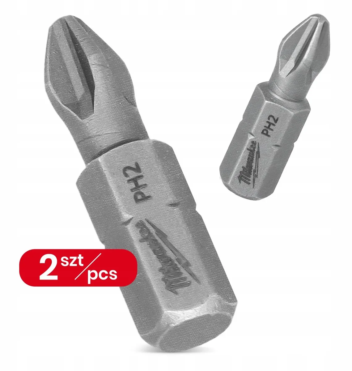 Milwaukee PH2 Bit Schroef 25mm Magnetisch - 2 Stuks
