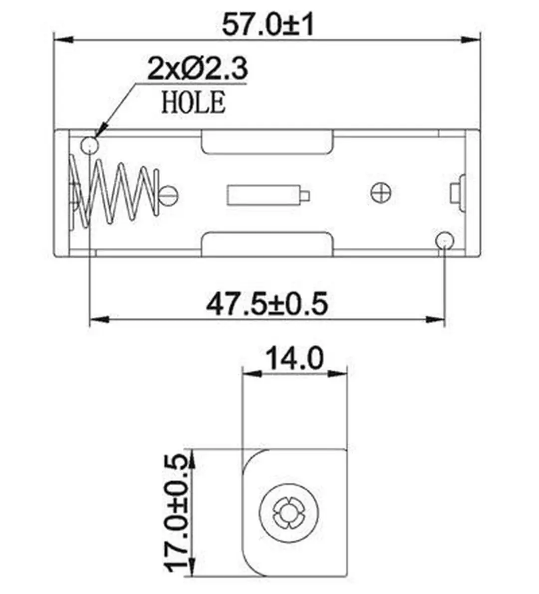 Wentronic BH AA 1xD Passieve Houder - Zwart