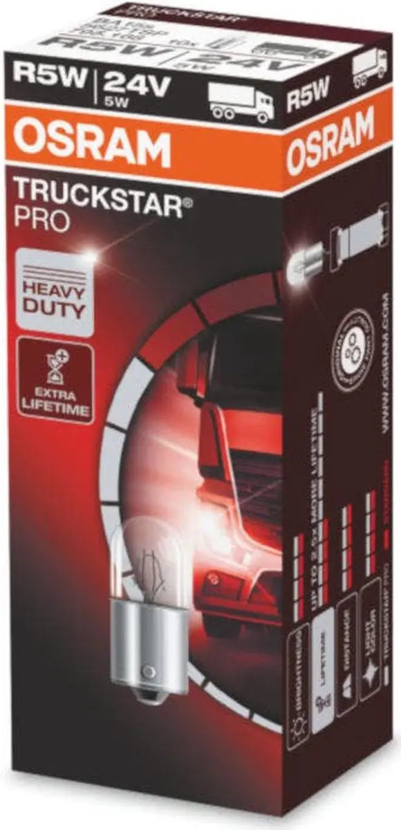 Osram Truckstar Pro R5W 24V 5627TSP - 10 Stuks - afbeelding 6 van 6